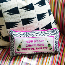 Load image into Gallery viewer, Champagne Needlepoint Pillow
