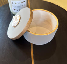 Load image into Gallery viewer, Intaglio Handpainted Ceramic Round Box