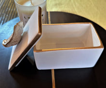 Load image into Gallery viewer, Gilded Oyster Handpainted Ceramic Rectangle Box