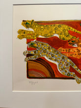 Load image into Gallery viewer, Artistic depiction of leopards on a textured background
