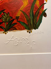 Load image into Gallery viewer, Decorative card with floral design and 'Aries' text on a white background