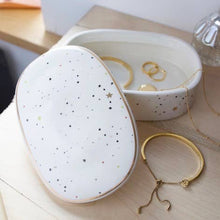 Load image into Gallery viewer, Ceramic Moon & Dots Trinket Box