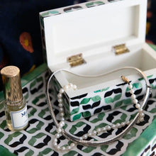 Load image into Gallery viewer, Green & Black Inlaid Serif Tray and Box Set