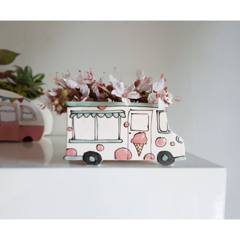 truck planter pot Small Vintage Ice Cream Truck Planter – The Narrative Shop