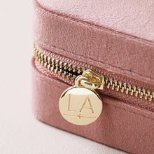Load image into Gallery viewer, Rose Pink Velvet Square Travel Jewelry Case