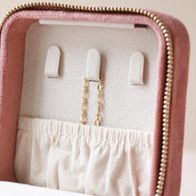 Load image into Gallery viewer, Rose Pink Velvet Square Travel Jewelry Case