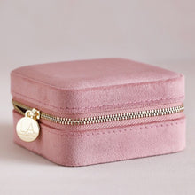 Load image into Gallery viewer, Rose Pink Velvet Square Travel Jewelry Case