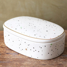 Load image into Gallery viewer, Ceramic Moon & Dots Trinket Box