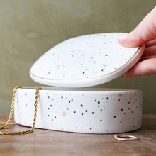 Load image into Gallery viewer, Ceramic Moon & Dots Trinket Box