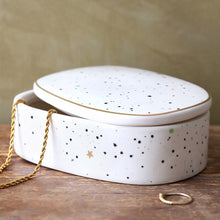 Load image into Gallery viewer, Ceramic Moon & Dots Trinket Box