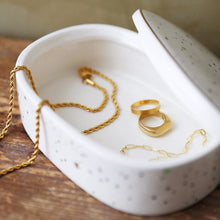 Load image into Gallery viewer, Ceramic Moon & Dots Trinket Box