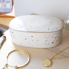 Load image into Gallery viewer, Ceramic Moon & Dots Trinket Box