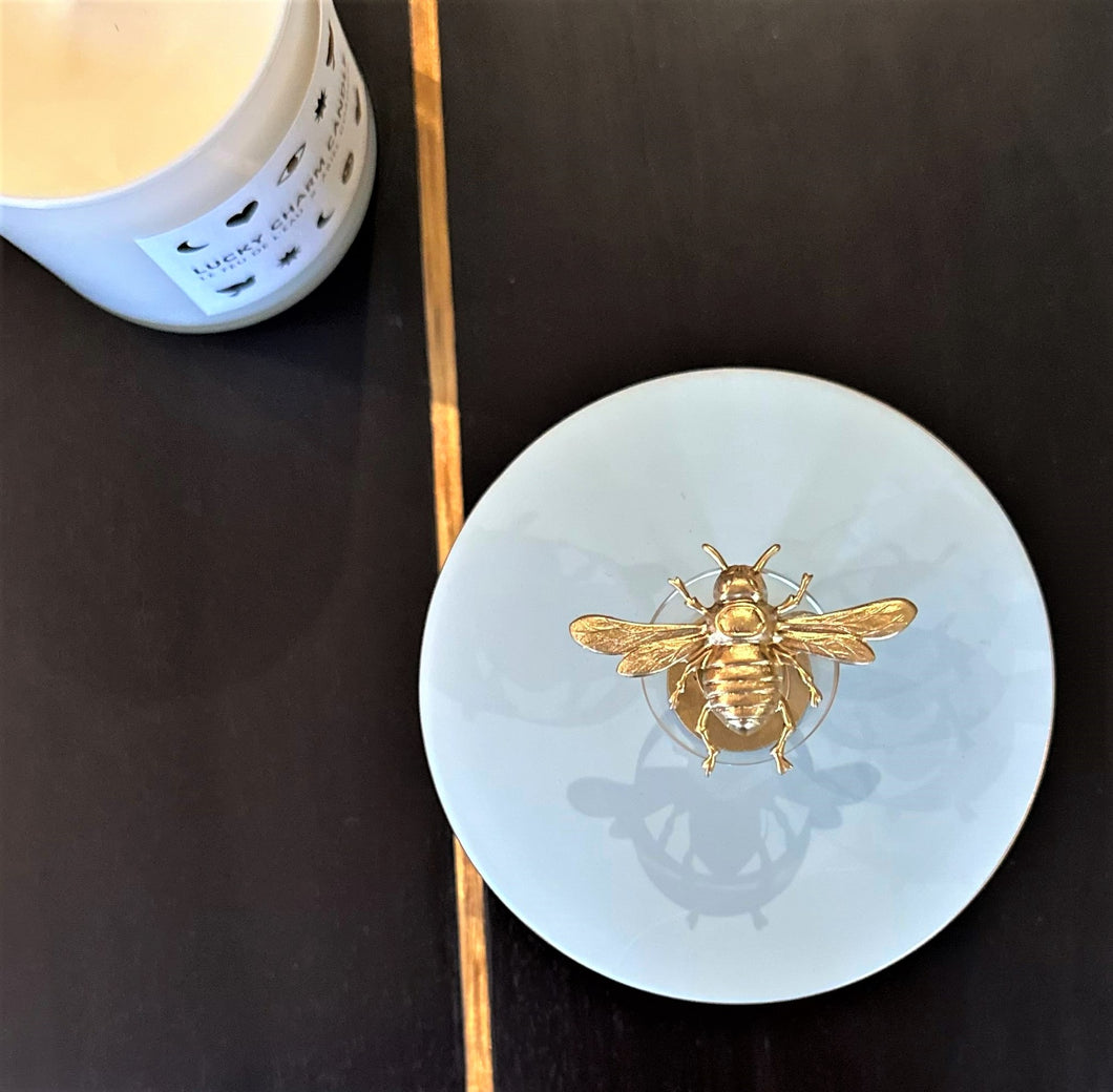 Bee Handpainted Ceramic Round Box