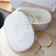 Load image into Gallery viewer, Ceramic Moon &amp; Dots Trinket Box
