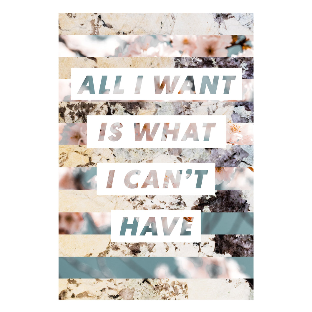 All I Want Is What I Can't Have Print