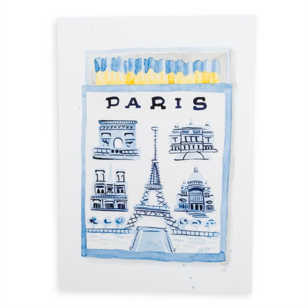 Paris Matchbook Watercolor Print