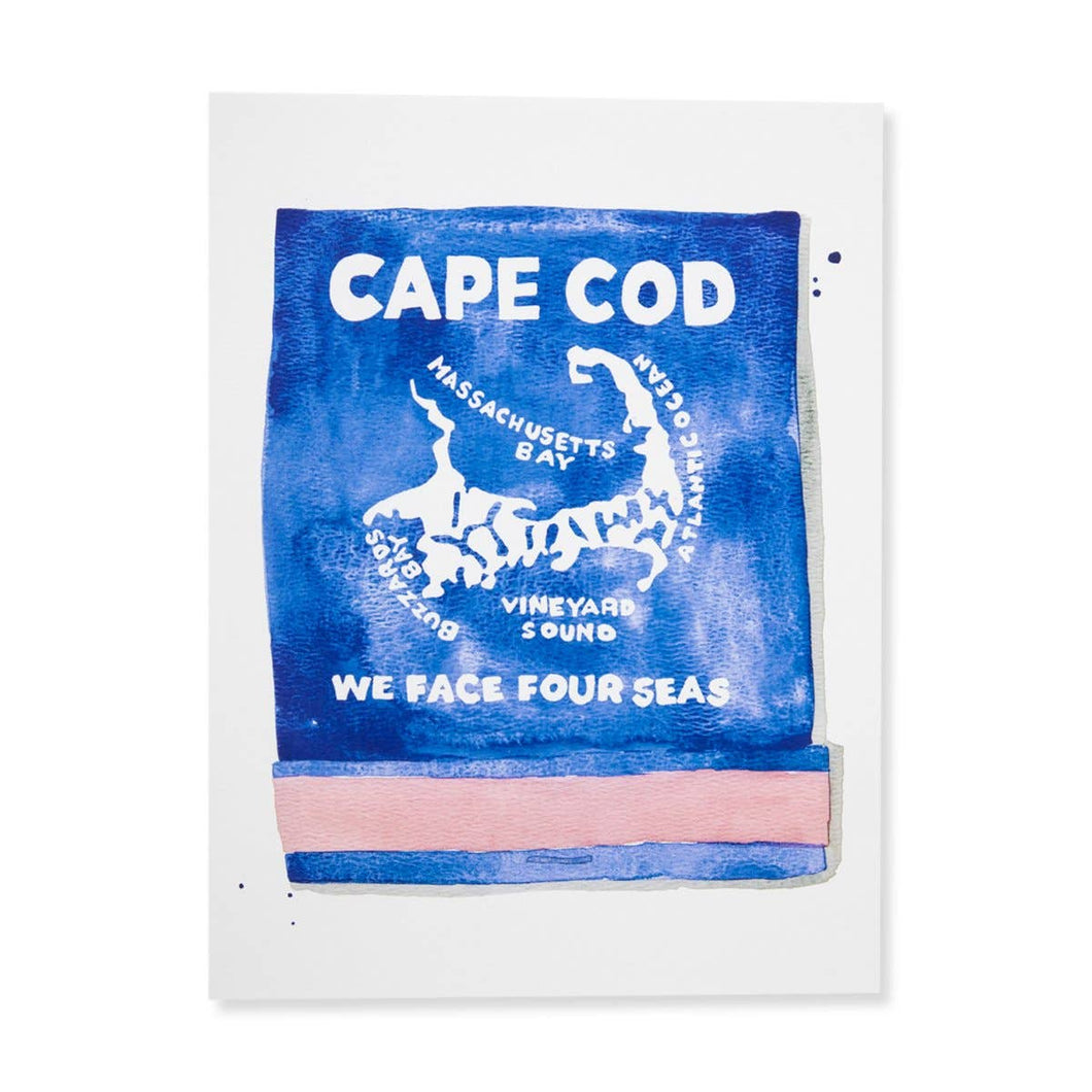 Cape Cod Matchbook Watercolor Print