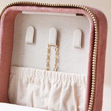 Load image into Gallery viewer, Rose Pink Velvet Square Travel Jewelry Case
