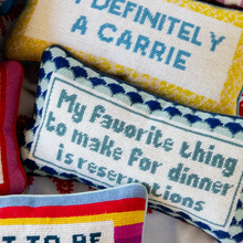 Load image into Gallery viewer, Reservations Needlepoint Pillow
