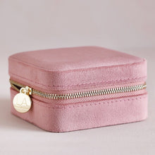 Load image into Gallery viewer, Rose Pink Velvet Square Travel Jewelry Case
