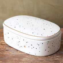 Load image into Gallery viewer, Ceramic Moon &amp; Dots Trinket Box
